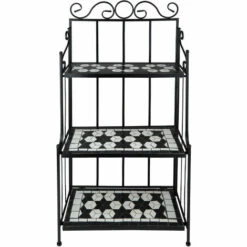 TECTAKE Etagère De Jardin, Etagère Escalier à Plantes Et Fleurs, Etagère En Métal Et Mosaïque 61 Cm X 29 Cm X 114 Cm Blanc Noir - Noir/blanc 9 TECTAKE Etagère De Jardin, Etagère Escalier à Plantes Et Fleurs, Etagère En Métal Et Mosaïque 61 Cm X 29 Cm X 114 Cm Blanc Noir - Noir/blanc -TECTAKE Soldes 2022 7829912 3