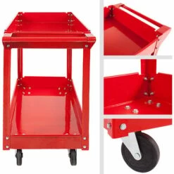 TECTAKE Servante D'Atelier Mobile à Outils Charge 100 Kg 2 Etages Rouge - Rouge -TECTAKE Soldes 2022 8187673 5