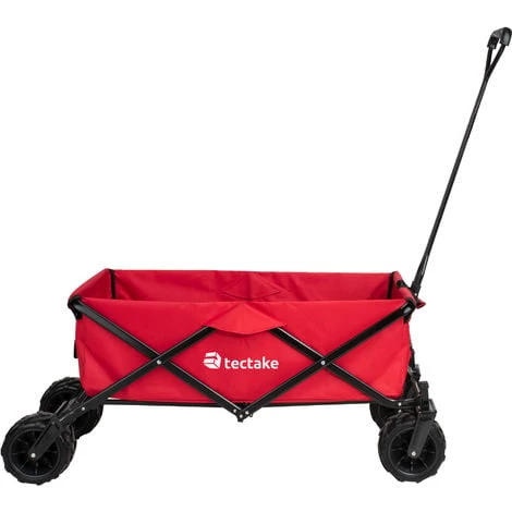 TECTAKE Chariot De Jardin, Remorque à Main, Chariot De Transport Pliable Avec 1 Bâche Et 4 Roues 114 Cm X 51 Cm X 48,5 Cm Rouge - Rouge 5 TECTAKE Chariot De Jardin, Remorque à Main, Chariot De Transport Pliable Avec 1 Bâche Et 4 Roues 114 Cm X 51 Cm X 48,5 Cm Rouge - Rouge – Image 3
