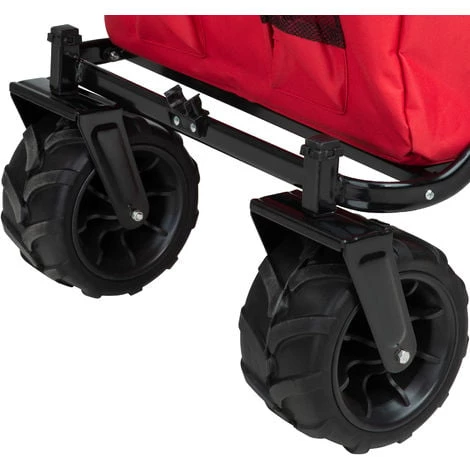 TECTAKE Chariot De Jardin, Remorque à Main, Chariot De Transport Pliable Avec 1 Bâche Et 4 Roues 114 Cm X 51 Cm X 48,5 Cm Rouge - Rouge 7 TECTAKE Chariot De Jardin, Remorque à Main, Chariot De Transport Pliable Avec 1 Bâche Et 4 Roues 114 Cm X 51 Cm X 48,5 Cm Rouge - Rouge – Image 5