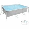 TECTAKE Piscine Hors Sol Tubulaire Rectangulaire En Kit Structure Acier Pompe Filtration Incluse 3,75 M X 2,82 M X 0,7 M - Gris -TECTAKE Soldes 2022 8247593 1