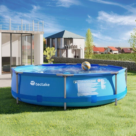 TECTAKE Piscine Hors Sol Tubulaire Ronde En Kit Structure Acier Pompe Filtration Incluse Ø3 M X 0,76 M - Bleu 4 TECTAKE Piscine Hors Sol Tubulaire Ronde En Kit Structure Acier Pompe Filtration Incluse Ø3 M X 0,76 M - Bleu – Image 2