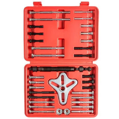 TECTAKE Arrache Roulement Arrache Volant Arrache Rotules - Extracteur Universel - Kit Coffret 46 Pièces - Rouge 4 TECTAKE Arrache Roulement Arrache Volant Arrache Rotules - Extracteur Universel - Kit Coffret 46 Pièces - Rouge – Image 2