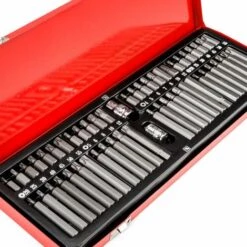 TECTAKE Coffret 54 Pièces Douilles Et Embouts Torx En Acier Chrome Vanadium - Rouge -TECTAKE Soldes 2022 8324780 5