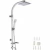 TECTAKE Colonne De Douche 2 En 1 Douchette Effet Pluie 49 Cm X 20 Cm X 110 Cm En Alliage Aluminium - Gris -TECTAKE Soldes 2022 8324781 1