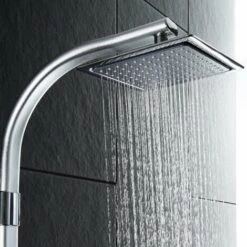 TECTAKE Colonne De Douche 2 En 1 Douchette Effet Pluie 49 Cm X 20 Cm X 110 Cm En Alliage Aluminium - Gris -TECTAKE Soldes 2022 8324781 3