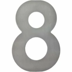 TECTAKE Numéro 8 De Porte De Maison Design Moderne Inox Gris 20 Cm X 13 Cm - Argent