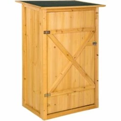 TECTAKE Armoire De Jardin En Bois 75 Cm X 56 Cm X 118 Cm Marron - Marron