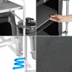 TECTAKE Cuisine D'Extèrieur, Cuisine De Camping Pliante, Meuble Camping De Rangement 164,5 Cm X 52 Cm X 104 Cm - Gris -TECTAKE Soldes 2022 8447408 5