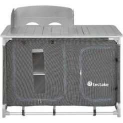 TECTAKE Cuisine D'Extèrieur, Cuisine De Camping, Meuble De Camping De Rangement 116 Cm X 52 Cm X 107 Cm - Gris -TECTAKE Soldes 2022 8447409 3