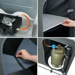 TECTAKE Cuisine D'Extèrieur, Cuisine De Camping, Meuble De Camping De Rangement 116 Cm X 52 Cm X 107 Cm - Gris -TECTAKE Soldes 2022 8447409 4