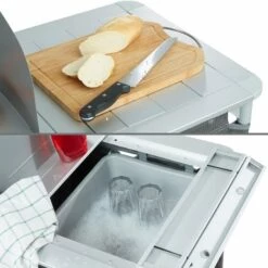 TECTAKE Cuisine D'Extèrieur, Cuisine De Camping, Meuble De Camping De Rangement 116 Cm X 52 Cm X 107 Cm - Gris -TECTAKE Soldes 2022 8447409 5