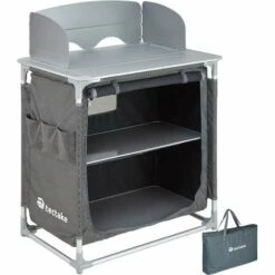 TECTAKE Cuisine D'Extèrieur, Cuisine De Camping, Meuble De Camping De Rangement 76 Cm X 53,5 Cm X 107 Cm