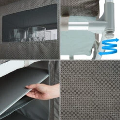 TECTAKE Meuble De Camping, Armoire De Camping Jardin, Meuble D'Extèrieur De Rangement 97 Cm X 47,5 Cm X 56,5 Cm - Gris -TECTAKE Soldes 2022 8447411 4