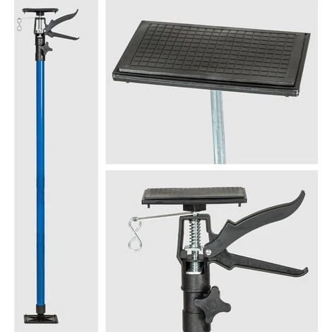 TECTAKE Lot De 2 Etais Télescopiques De Soutien à Gâchette Réglables De 115 Cm à 290 Cm Bleu - Bleu 3 TECTAKE Lot De 2 Etais Télescopiques De Soutien à Gâchette Réglables De 115 Cm à 290 Cm Bleu - Bleu – Image 2