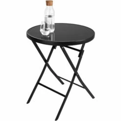 TECTAKE Salon De Jardin DÜSSELDORF 2 Personnes 1 Table Et 2 Chaises Pliables En Acier Et Textilène Noir - Noir -TECTAKE Soldes 2022 8652447 5