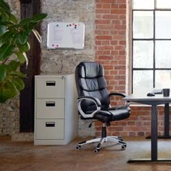 TECTAKE Armoire Métallique De Bureau De Rangement 3 Tiroirs à 2 Clès 62,4 Cm X 46 Cm X 102,8 Cm Noir - Noir -TECTAKE Soldes 2022 9424551 4