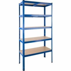 TECTAKE Etagère De Rangement, Etabli D'Atelier Métallique Murale à Charge Lourde En Acier Capacité De Charge 175 Kg Par Plateau - Bleu